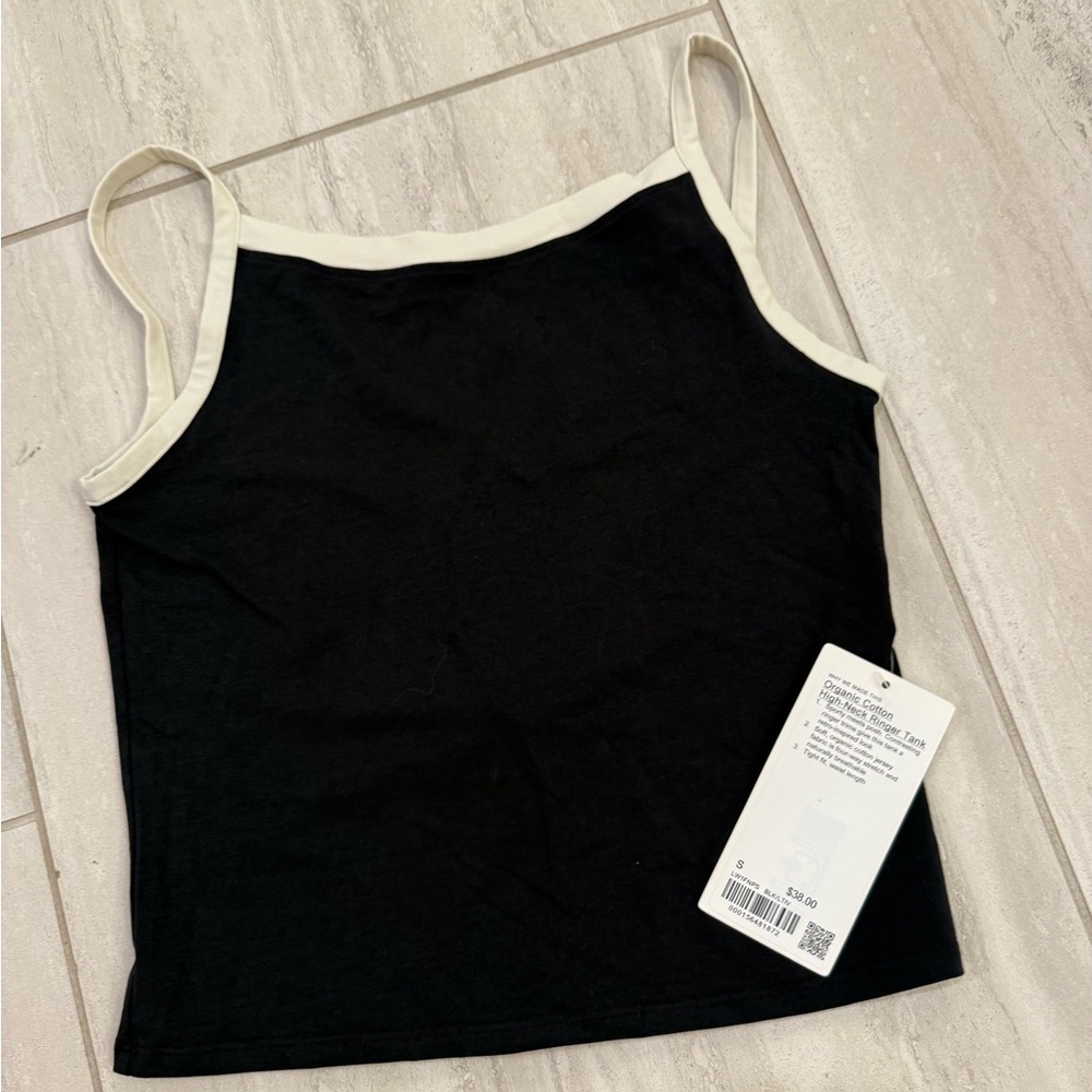 Lululemon Black and White Cotton Tank Top